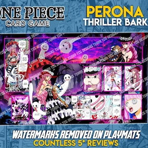Perona One Piece TKG Custom Playmat Design für den Leiter des One Piece Trading Card Game Leiters Perona Stitched Edge OP06