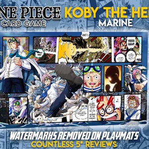 Koby One Piece TCG Custom Playmat Design for the One Piece Trading Card Game Leader Coby Stitched Edge OP11