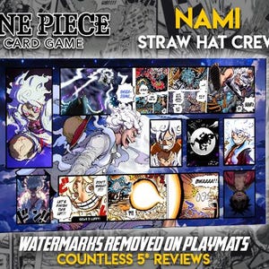 Gear 5 Luffy One Piece TCG aangepast speelmatontwerp voor de One Piece Trading Card Game Leader Monkey D. Luffy gestikte rand OPTCG