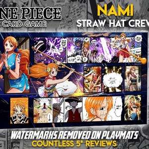 Tapis de jeu personnalisé One Piece TCG Nami pour le leader du jeu de cartes à collectionner One Piece Nami, bord cousu OP11