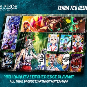 Tapis de jeu personnalisé Yamato One Piece TCG pour le leader du jeu de cartes à collectionner One Piece Yamato, bord cousu OP06
