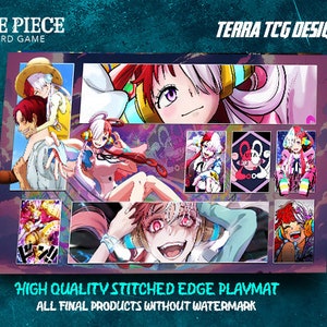 Tapis de jeu personnalisé Uta One Piece TCG pour le leader du jeu de cartes à collectionner One Piece, Uta, bord cousu OPTCG Uta Uta No Mi Fruit