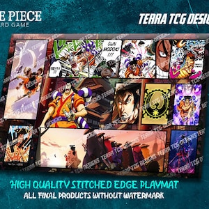 Tapete de jogo personalizado Oden Wano Vermelho Verde One Piece TCG para o jogo de cartas colecionáveis One Piece Leader Oden Stitched Edge EB01 Extra Booster