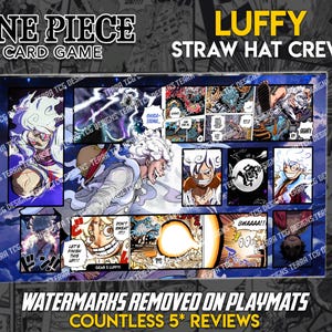 Gear 5 Luffy One Piece TCG Custom Playmat Design for the One Piece Trading Card Game Leader Monkey D. Luffy Stitched Edge OPTCG