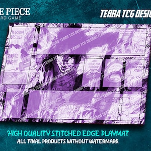 Purple Ruffy Gear 2nd Mit Manga Hintergrund One Piece Sammelkartenspiel - OP05 Purple Ruffy Leader Playmat