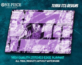 Purple Luffy Manga Playmat - One Piece TCG - Stitched Edge