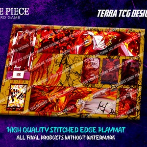 Sakazuki Akainu One Piece TCG Stitched Edge Tapis de jeu personnalisé pour le jeu de cartes à collectionner One Piece OP05 Leader Navy Admiral Sakazuki Akainu