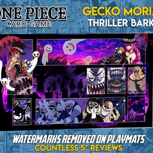 Gecko Moria / Perona Thriller Bark One Piece TCG Custom Playmat Design for the One Piece Trading Card Game Leader Stitched Edge OP06