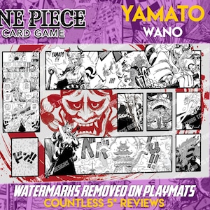 Yamato One Piece TCG Custom Playmat for the One Piece Trading Card Game Leader Yamato Stitched Edge OP06
