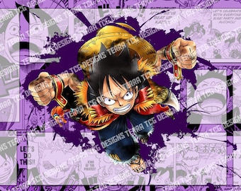 Luffy With Manga background One Piece TCG Custom  Playmat Design by Terra TCG Designs