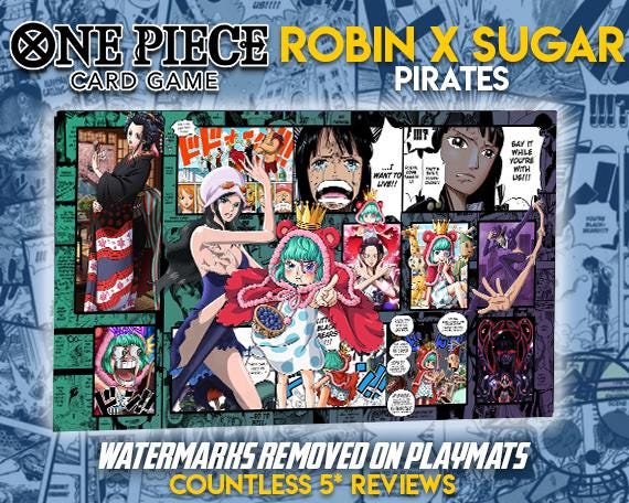 ロビン×シュガー ワンピースTCGプレイマット：ステッチエッジデザイン