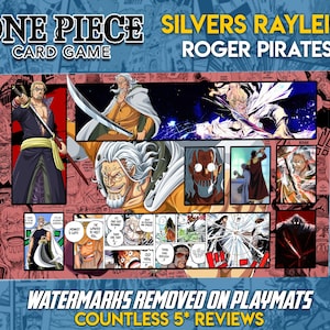 Silvers Rayleigh One Piece TCG Custom Playmat Design for the One Piece Trading Card Game Leader Rayleigh Stitched Edge OP12