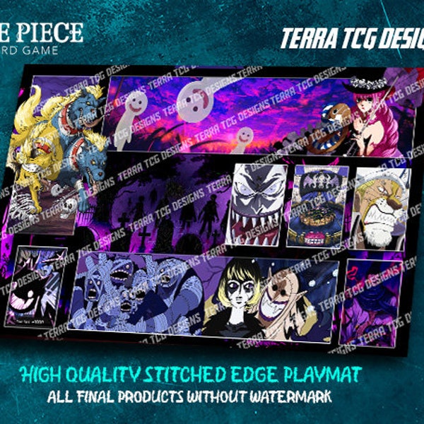 Gecko Moria / Perona Thriller Bark One Piece TCG Custom Playmat Design for the One Piece Trading Card Game Leader Stitched Edge OP06
