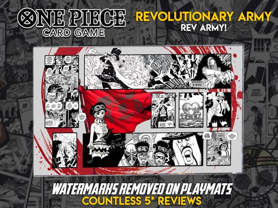 Revolutionary Army One Piece TCG Playmat: Sabo, Dragon, Koala Design