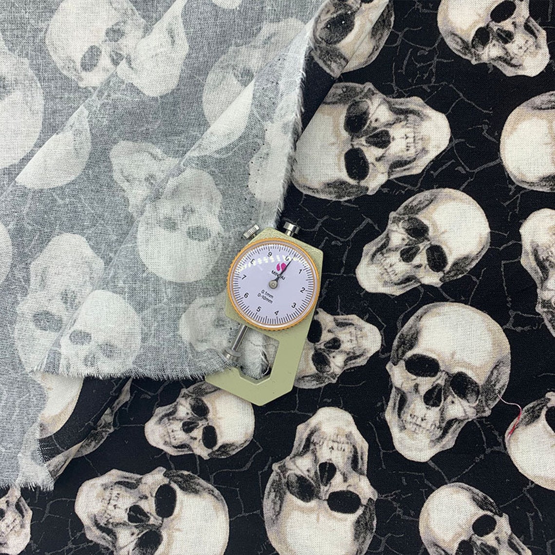 Fashion Black/White Skull Fabric Cotton Fabric Cool Head Skull Etsy