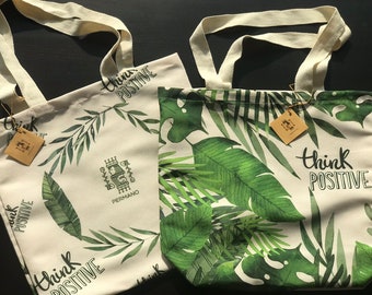 Cabas, sac en coton, imprimé, minimaliste, tote bag, sac en tissu, créatif, durable, sac amoureux de la nature par Permano