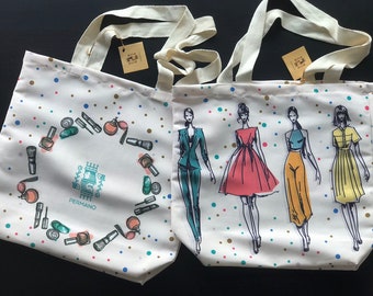 Torba na zakupy, torba plażowa, torba bawełniana, drukowana, minimalistyczna, torba materiałowa, torba materiałowa, kreatywna, designerska kobieca moc firmy Permano