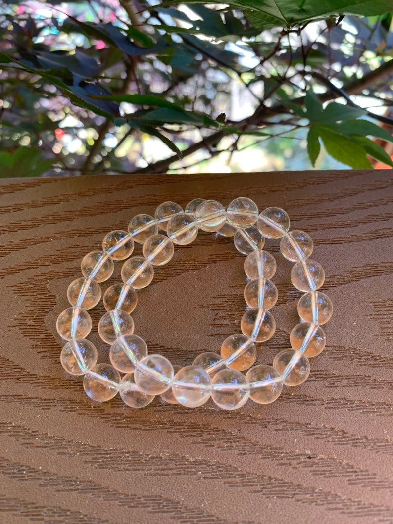 Clear Quartz Crystal Beaded Stretchy Bracelet