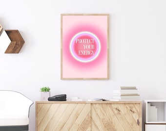 Bescherm uw energie Aura Poster - Affirmatie Wall Art - Positive Aura Wall Art - Afdrukbare Wall Art - Digitale Download