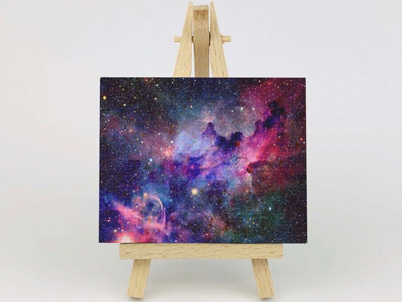 BLUE PURPLE NEBULAE STARS GALAXY SPACE CANVAS PRINT WALL ART PICTURE PHOTO