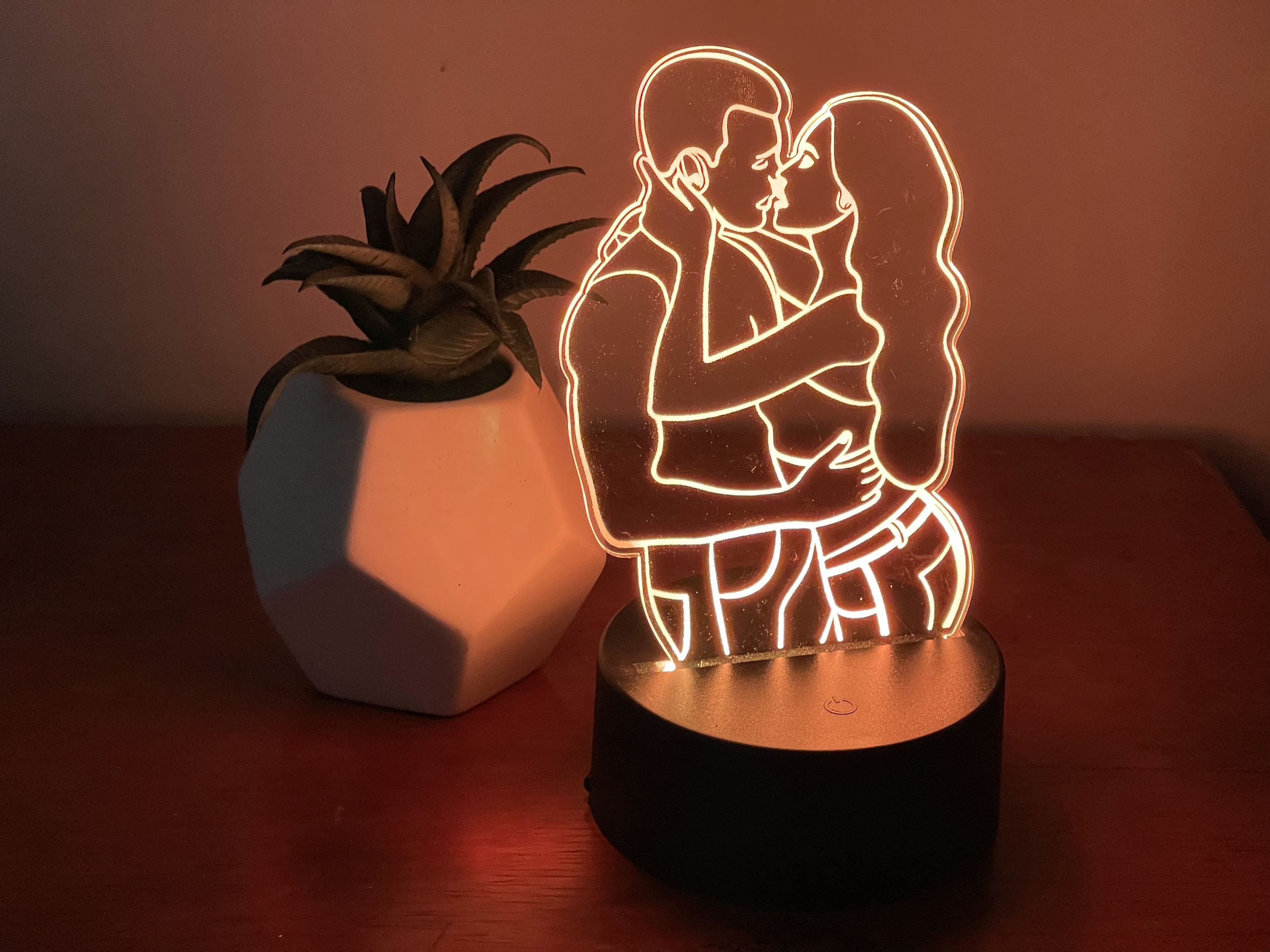 CUSTOM LED LIGHT Personalised 3D lamp Anniversary gift Etsy
