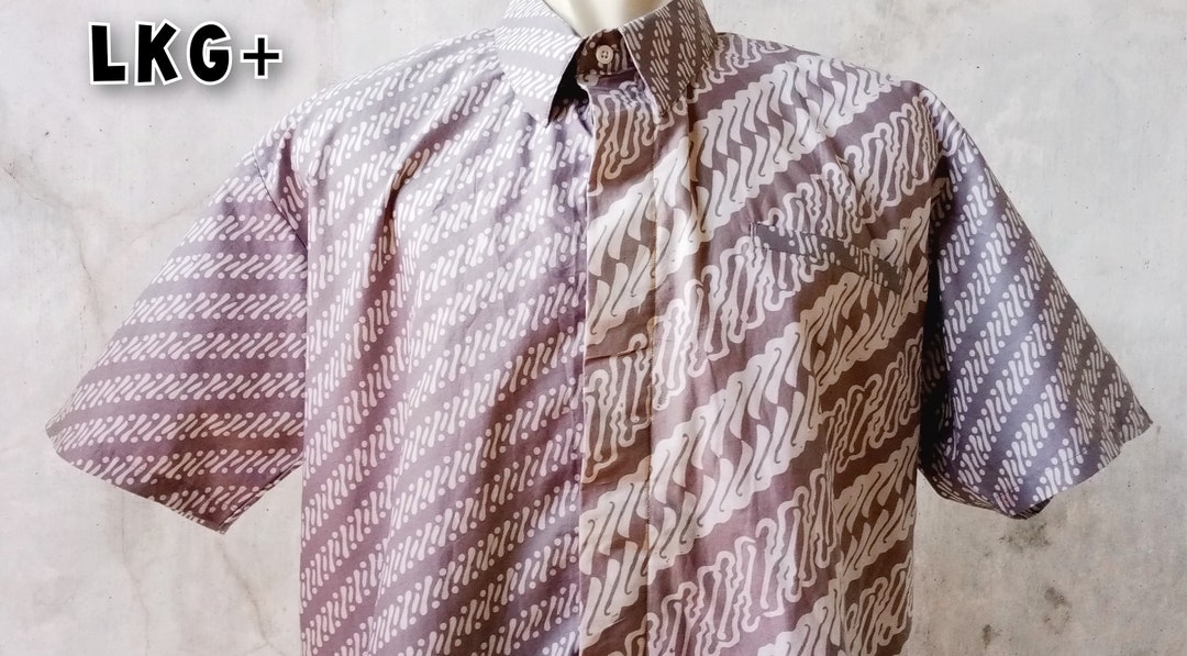 Indonesian Batik Shirt / Hand Stamp Batik Shirt/ US Size XL/ Two ...