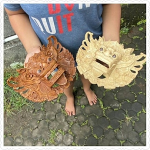 small wooden barong wall decoration/Wooden Barong Bali/Balinese sculpture/Barong Bali wall decoration