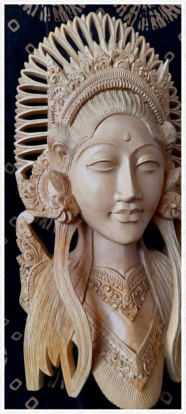 50 Cm Balinese Dancer Statue/ Large Balinese Janger Head Sculpture/ Free Shipping/balinese Art