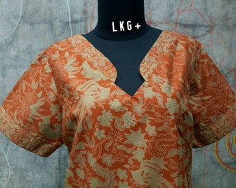 Vestido batik indonesio/ batik de algodón premium/ vestido batik indonesio/ vestido holgado/ vestido batik sencillo/ tallas estadounidenses de la S a la 3XL/ hermoso vestido batik