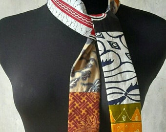 3 châles en batik en patchwork/bandeau en batik/bandeaux en patchwork de batik/Bandana en batik/écharpe pour cheveux/sacs accessoires/foulard
