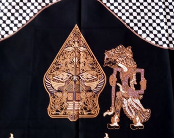 Wayang batik sarong/ Indonesische batikstof/ wayang batikpatroon/tafelkleed/ wanddecoratie
