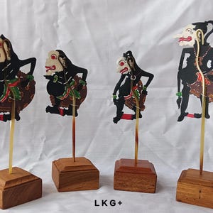 set of Fine Punakawan shadow puppets/4 pcs Clown shadow puppets/Indonesian shadow puppets/Petruk,Gareng,Semar,Bagong shadow puppets/wayang