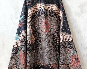 Midi Batik skirt/below knee/ half circle batik skirt/US Size
