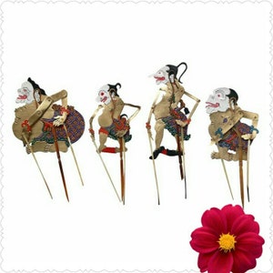 set of Fine Punakawan shadow puppets/4 pcs Clown shadow puppets/Indonesian shadow puppets/Petruk,Gareng,Semar,Bagong shadow puppets/wayang