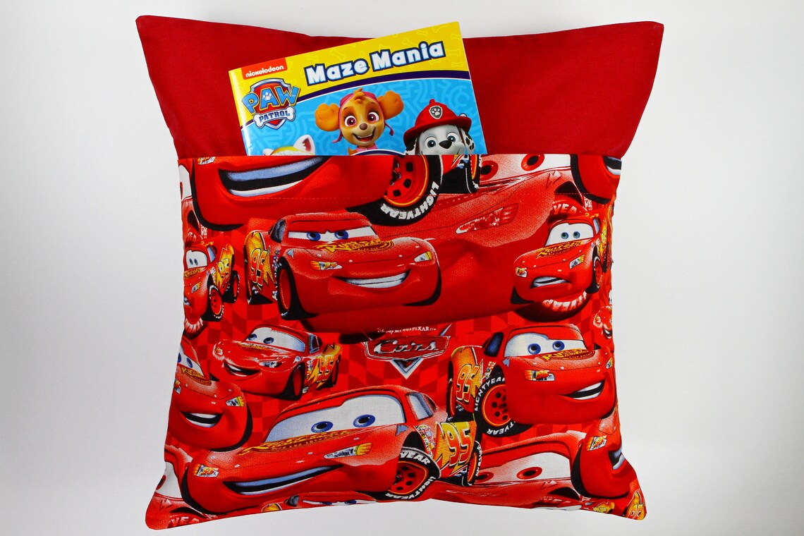 Reading Book Pocket Pillow Disney's CARS Lightning Etsy
