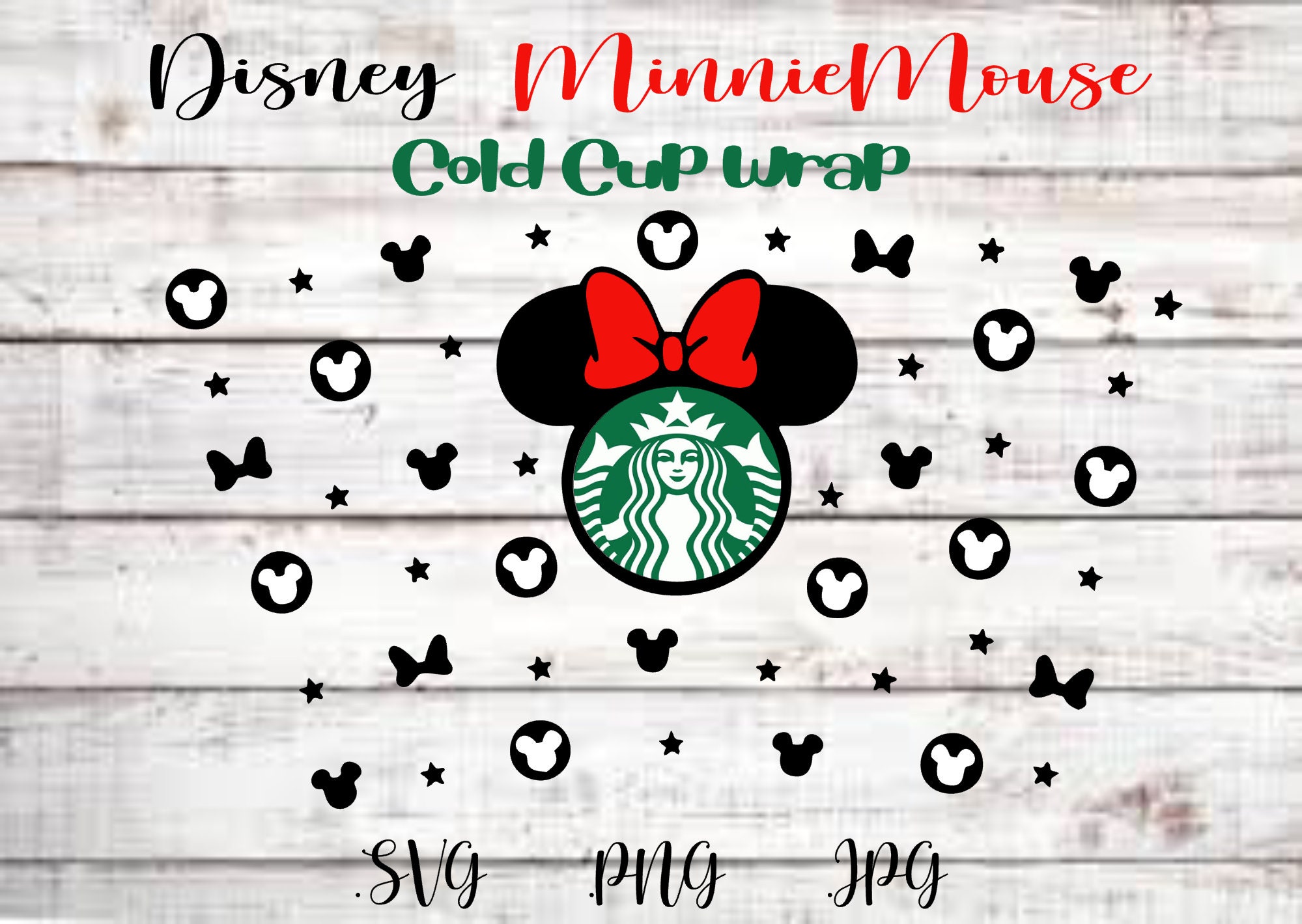 Minnie Mouse Starbucks Cup wrap Minnie Cold Cup Wrap | Etsy