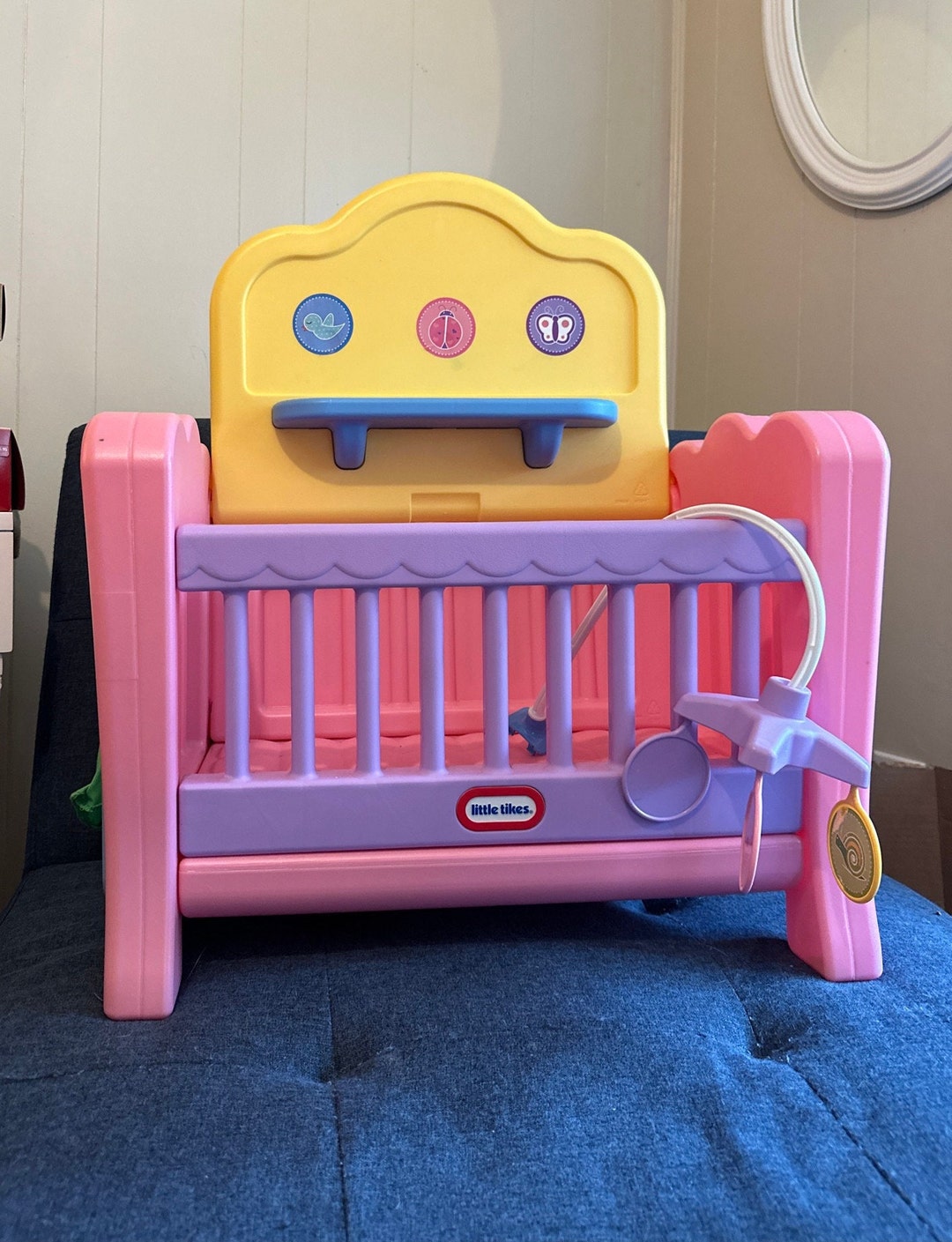 Vintage Little Tikes Baby Born Crib & Highchair Etsy