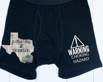 Warning Choking Hazard Valentine's Day Men's Boxer Briefs