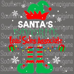 Santa's favoriete lead Sales Associate elf jongen meisje SVG PNG