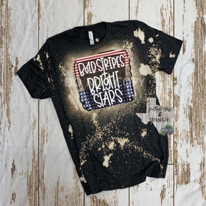 Camisa blanqueada con rayas llamativas y estrellas brillantes de leopardo para adultos, Día de los Caídos, 4 de julio, Día de la Independencia, Día de los Veteranos