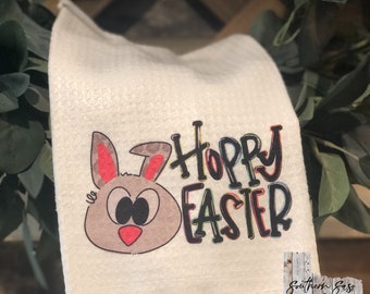 Hoppy Easter Bunny Kitchen Towel Easter Decoration Gift