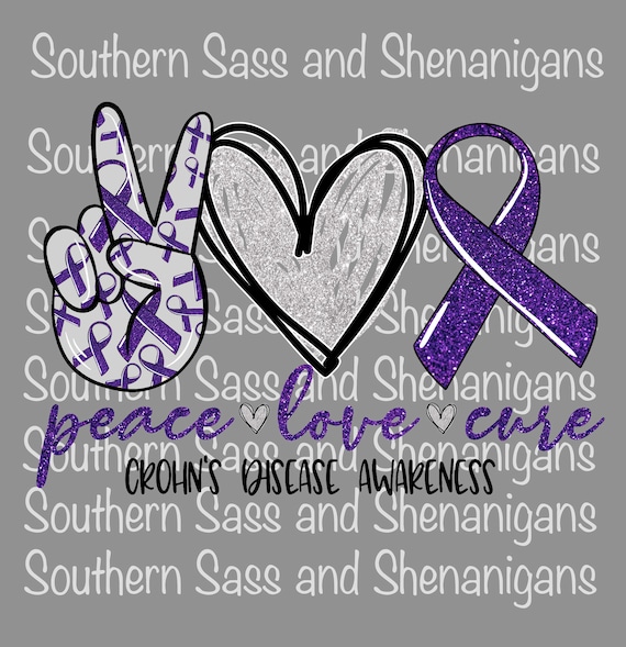 Peace - Love - Cure Crohn And Colitis Awareness Gift T-Shirt Peace - Love - Cure Crohn And Colitis Awareness Gift T-Shirt