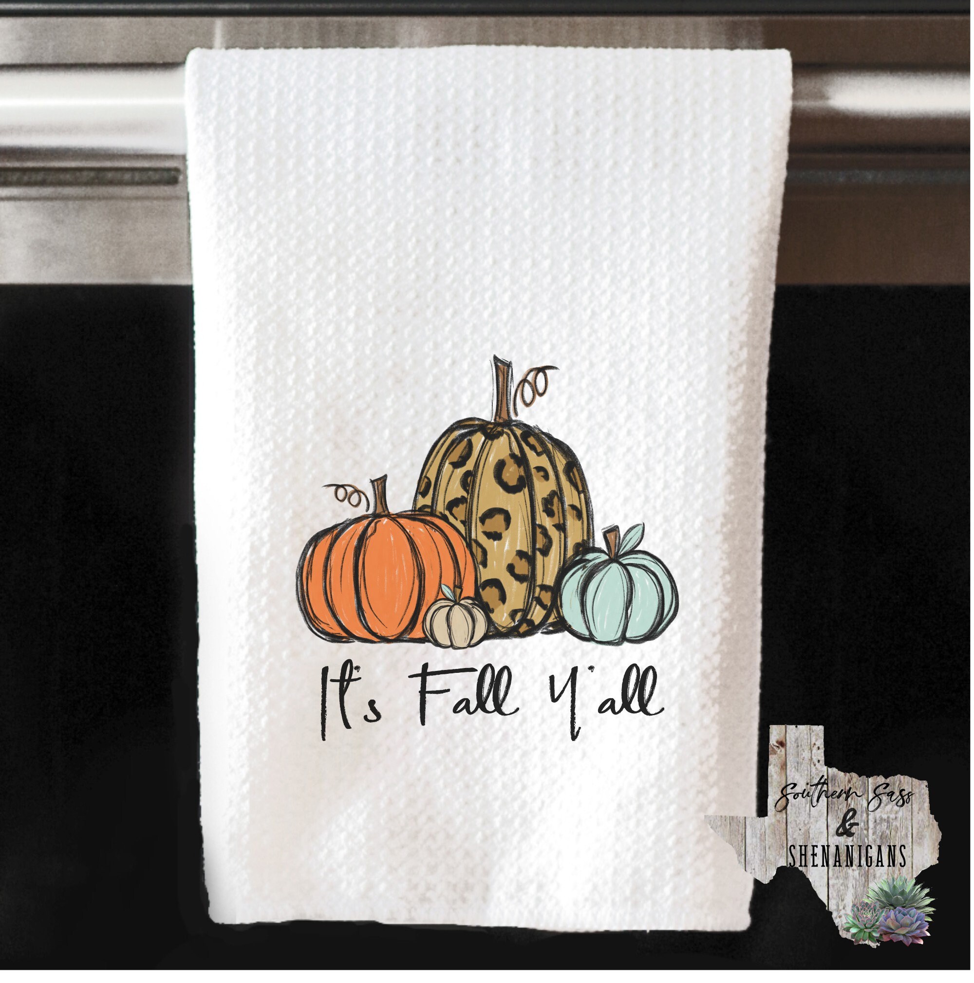 It's Fall Y'all Pumpkin Fall Waffle Weave Dish Towels, Dishtowels, Dish  Drying Towels, Waffle Weave Towels, Dish Drying Towels, Decor 