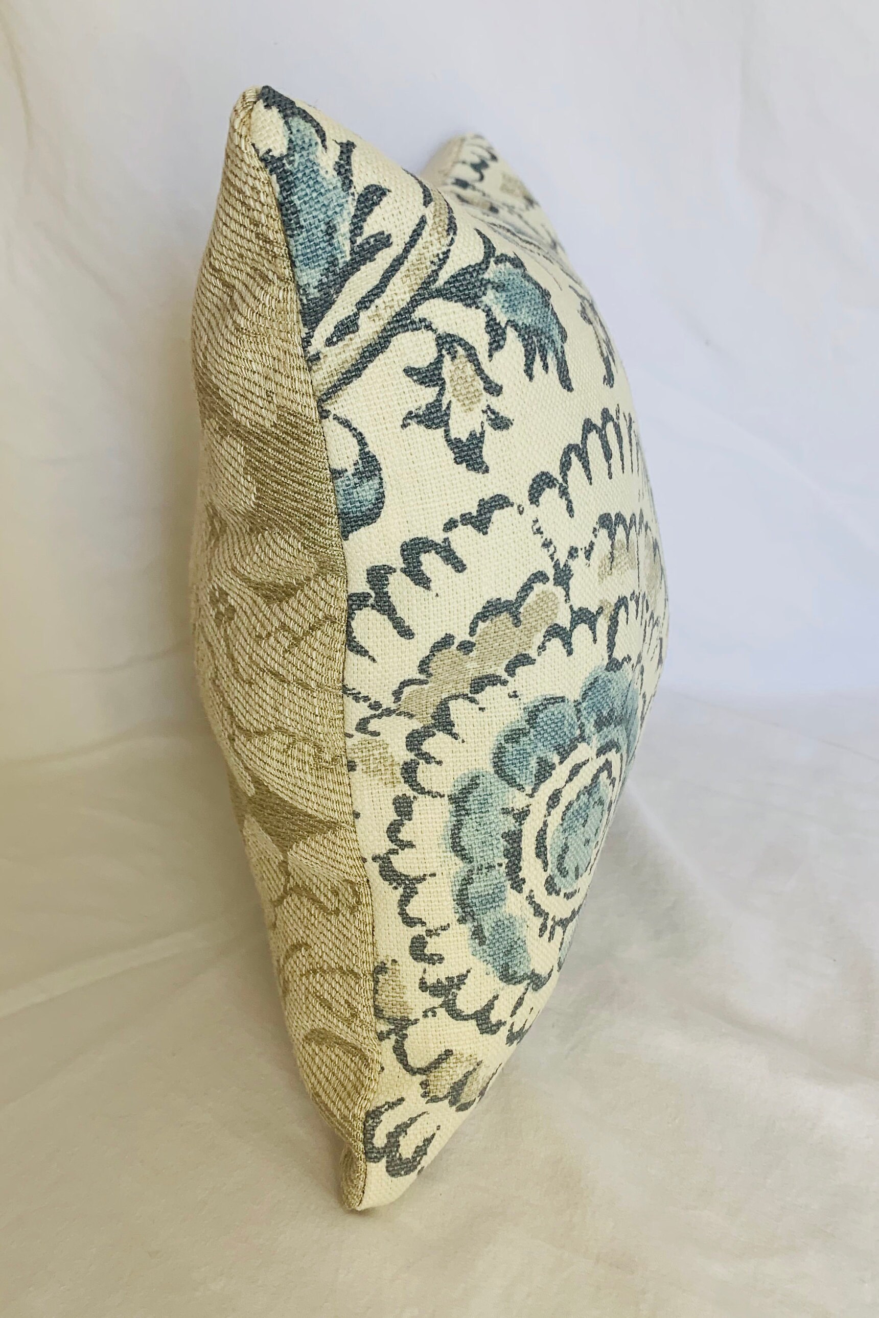 Throw pillow blue throw pillow multicolor throw pillow tan Etsy