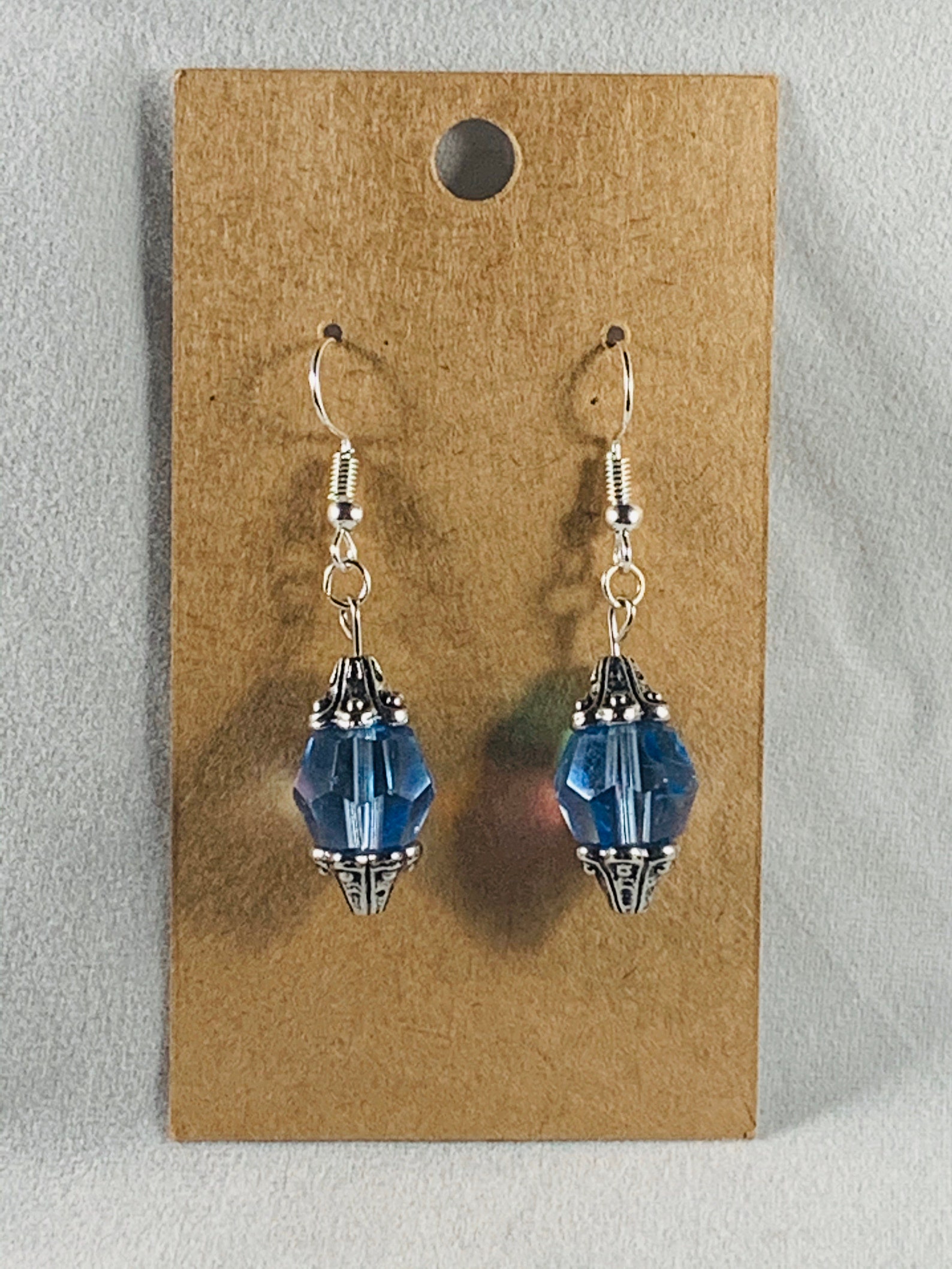 Blue Crystal Dangle Earrings Etsy