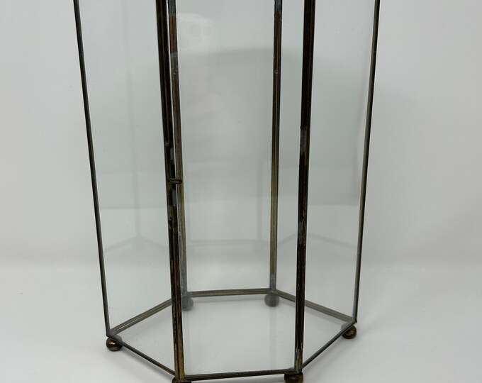 Antique Brass and Glass Display Case Etsy