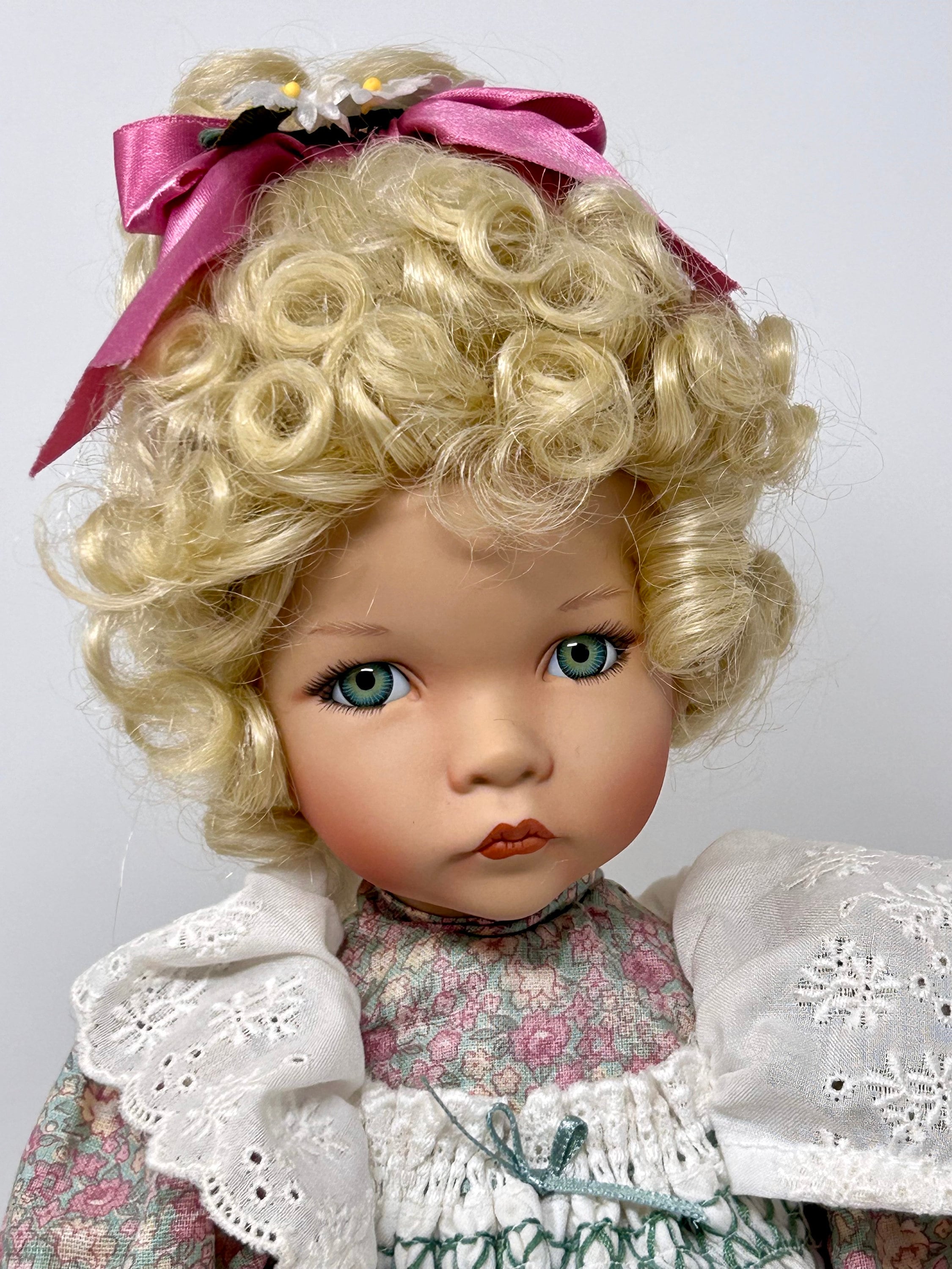 ソフトファイヤー済　ダイアナエフナー(大)モダンドール ビスクドール モダンドール ブルーミニローズワンピース オール