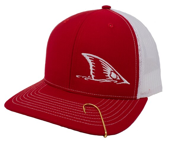 red fishing hat