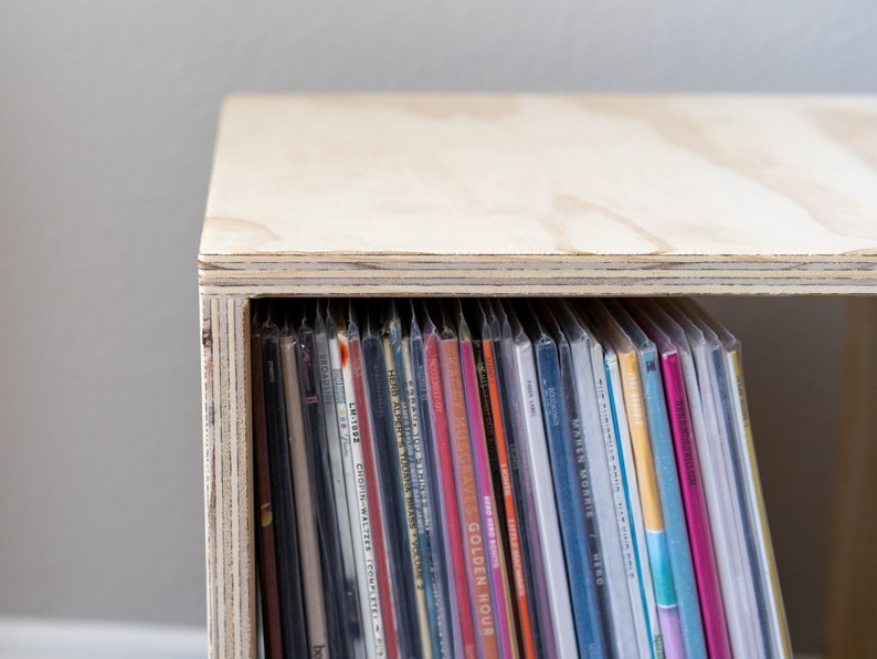Record Storage Cube With Wheels Etsy