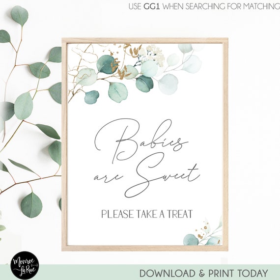 Greenery Babies Are Sweet Sign Please Take A Treat Printable - Etsy
